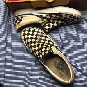 Vans checker board slip on sneakers size 9